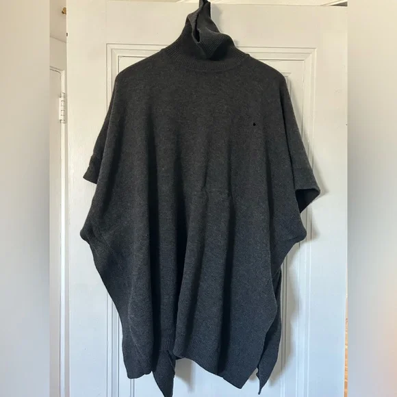 Boss Charcoal Gray Turtleneck Poncho Sweater (see pics) - Picture 1 of 4